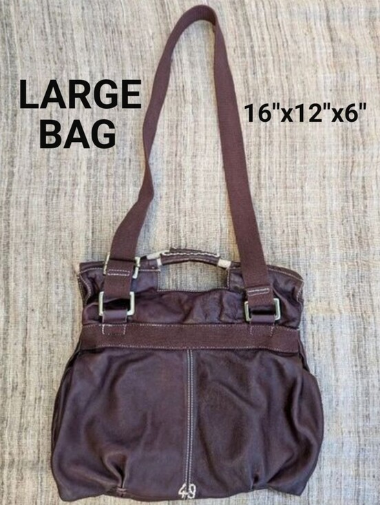 49 Square Miles Handbags - 49 Square Miles Brown Leather Shoulder Bag Large Crossbody Purse Hobo Tote
